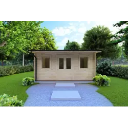 Gartenhaus Holz AZZURRA 5x3, 44mm, Frontansicht