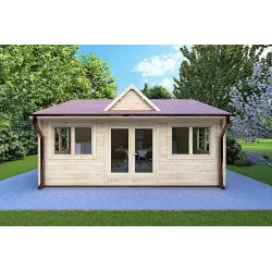 Gartenhaus Holz VIOLA 6x4.2, 44mm, Frontansicht