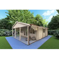 Abgelegenes Haus PERLA 6x6, 44/100/44 mm, Frontansicht rechte Seite