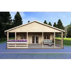 Holzhaus Fertighaus FIRENZE, 116 m², 44/100/44 mm, Frontansicht