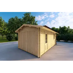 Garage Holzdach 3x6, 40mm, Frontansicht rechte Seite